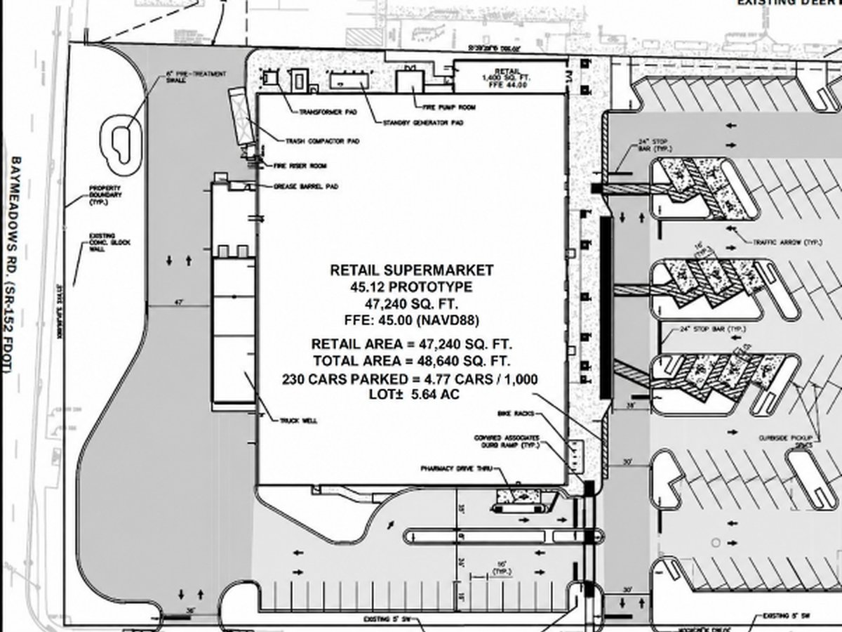 Site plan for the Publix at Deerwood Village redevelopment
