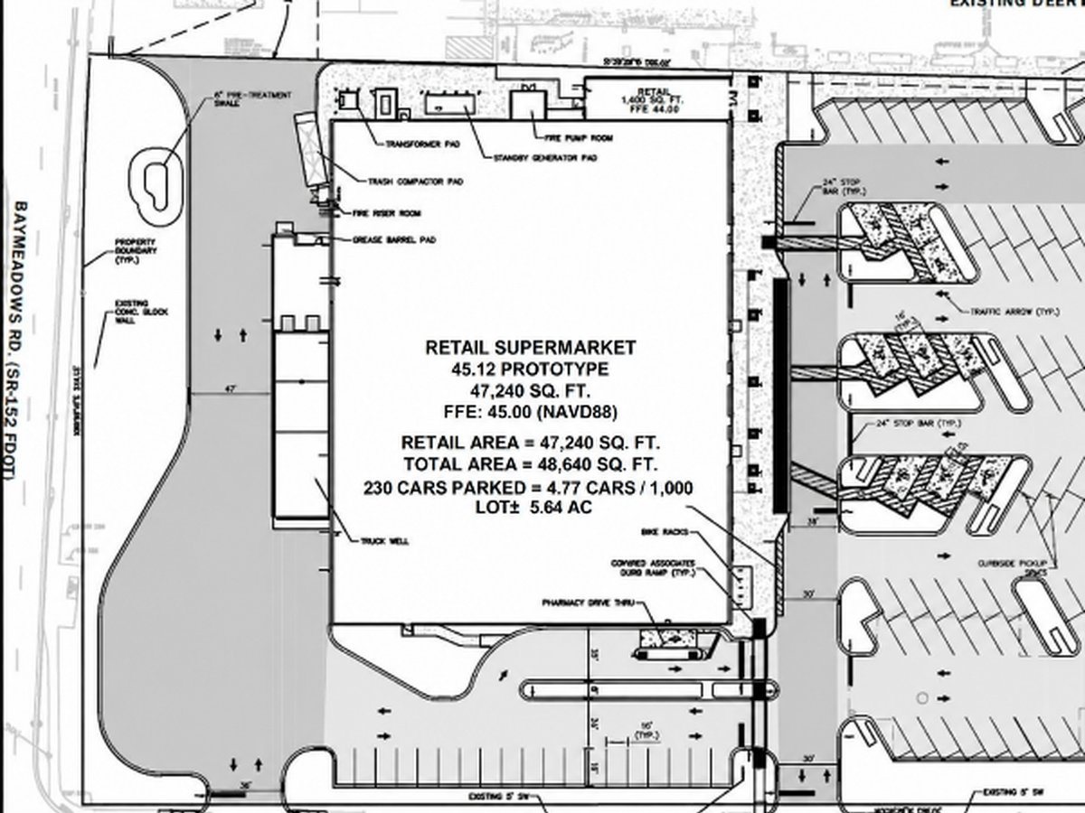 Site plan for a Publix-anchored redevelopment